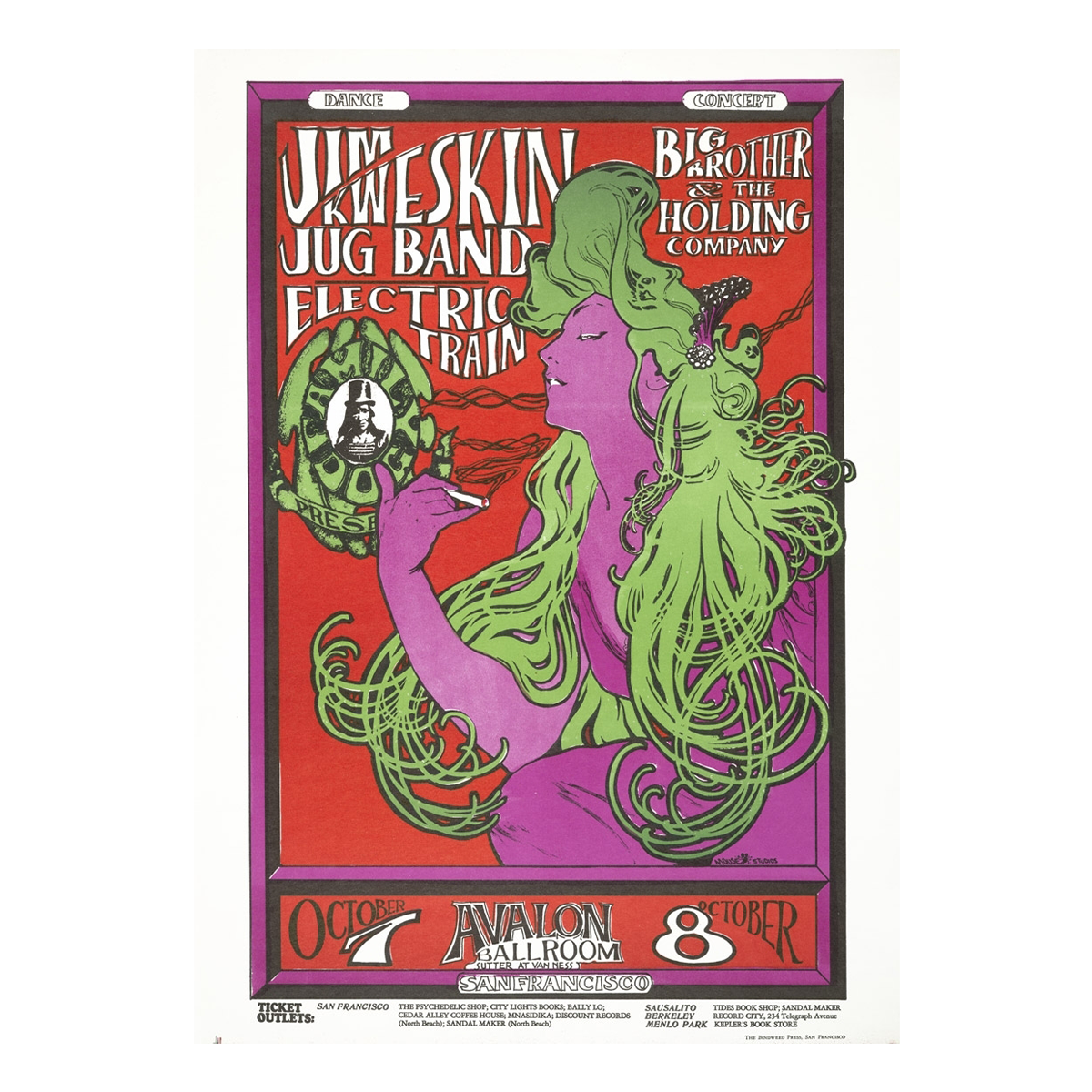 Woman With The Green Hair Lithograph