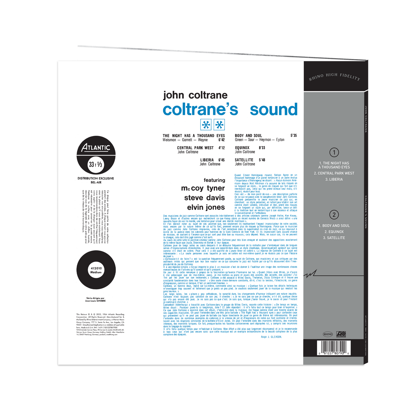 Coltrane's Sound (Mono) (Rhino High Fidelity) (Unnumbered)