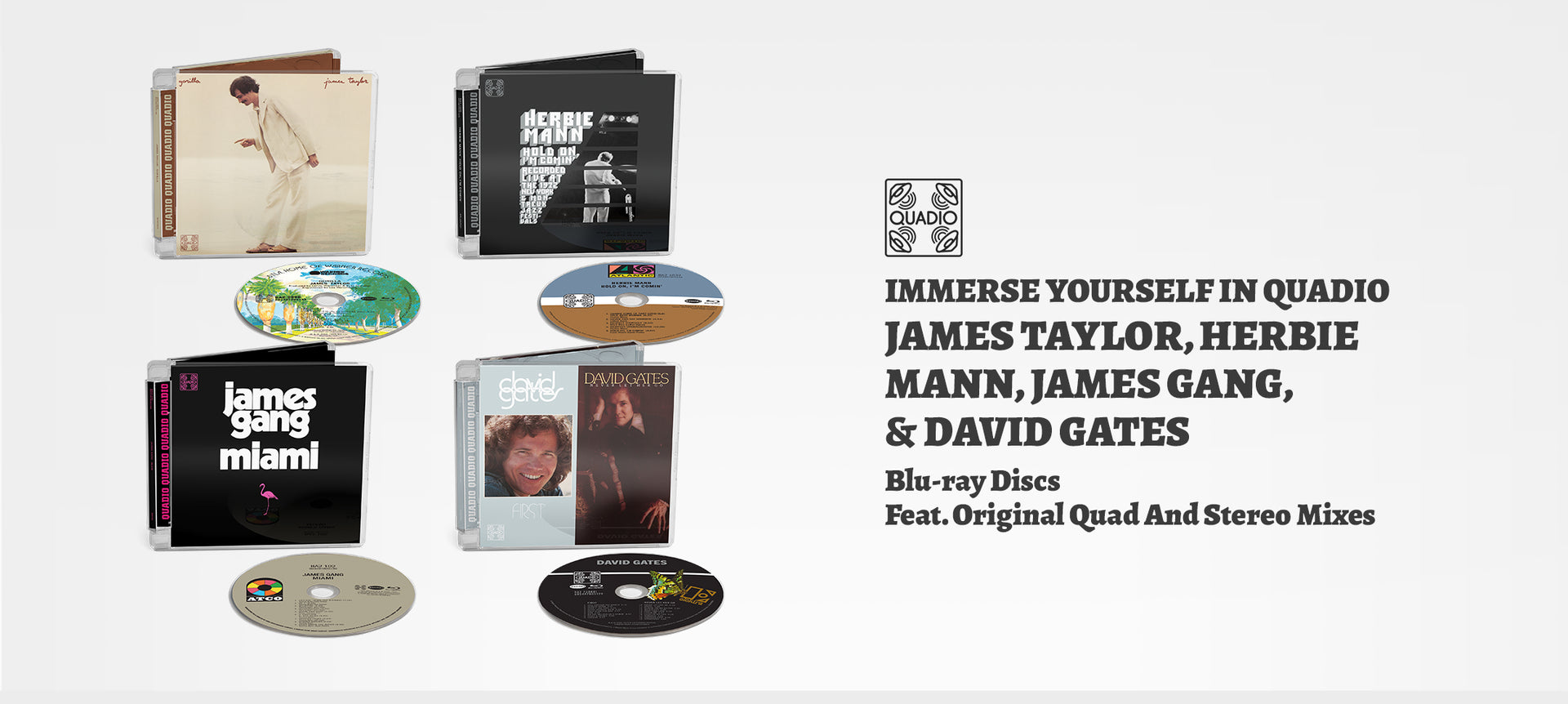 Quadio: James Taylor, Herbie Mann, James Gang, & David Gates