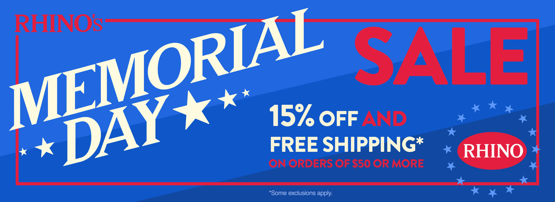 Rhino Memorial Day Sale, 15% Off Select Items & Free Shipping Over $50