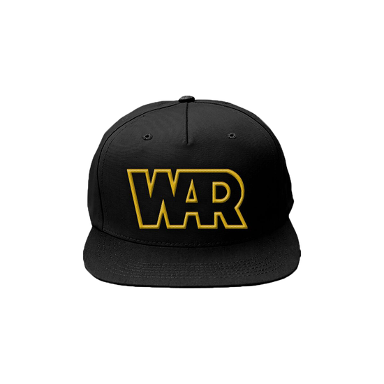 War Gold Outline Snapback Hat War Gold Outline Snapback Hat